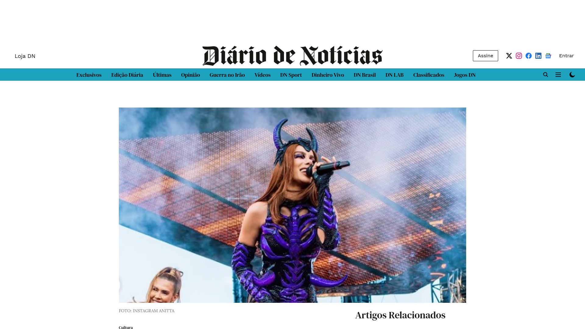 Diário de Notícias: Anitta performs in Portugal in solo concert