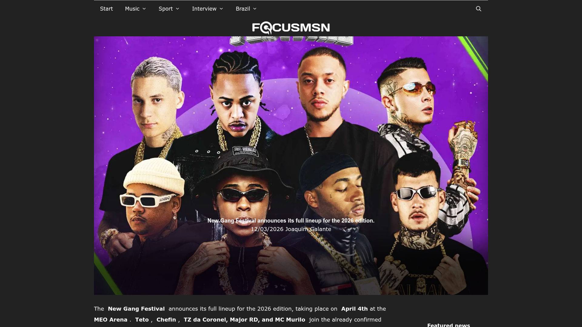 FocusMSN: New Gang Festival announces full lineup for 2026