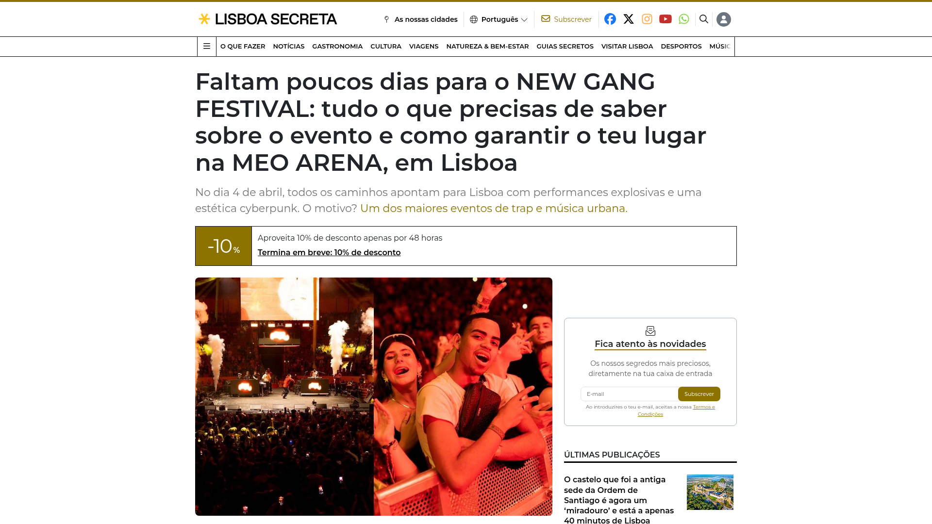Lisboa Secreta: New Gang Festival invades MEO Arena in 2026